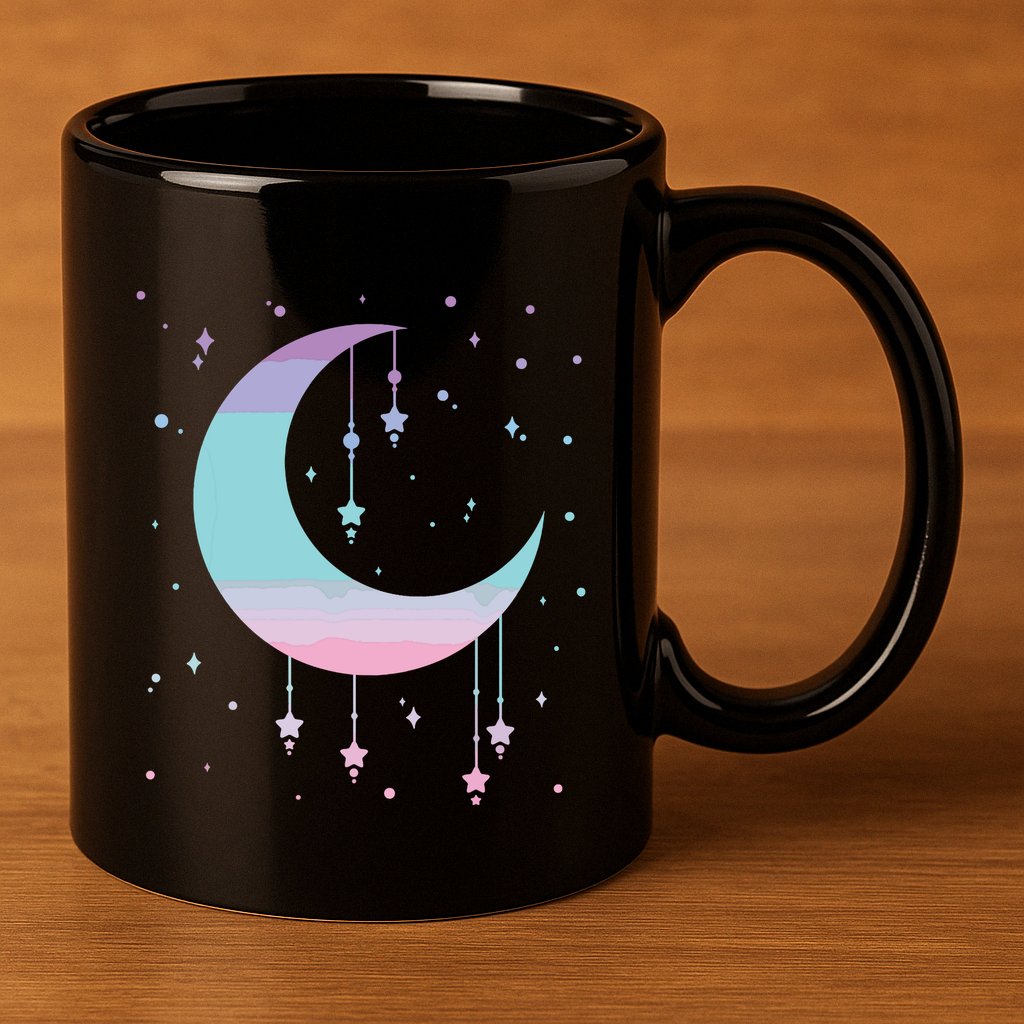 Pastel Moon Kawaii Pastel Goth 11oz C Handle Ceramic Mug