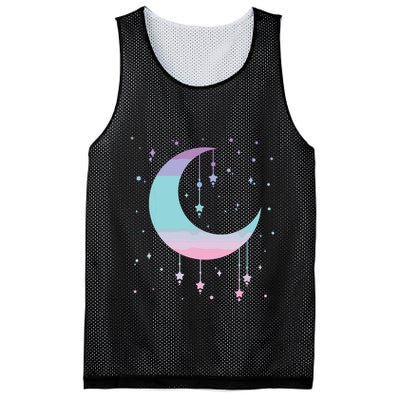 Pastel Moon Kawaii Pastel Goth Mesh Reversible Basketball Jersey Tank