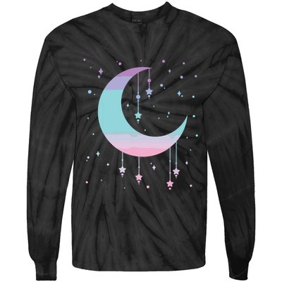 Pastel Moon Kawaii Pastel Goth Tie-Dye Long Sleeve Shirt