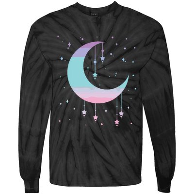 Pastel Moon Kawaii Pastel Goth Tie-Dye Long Sleeve Shirt