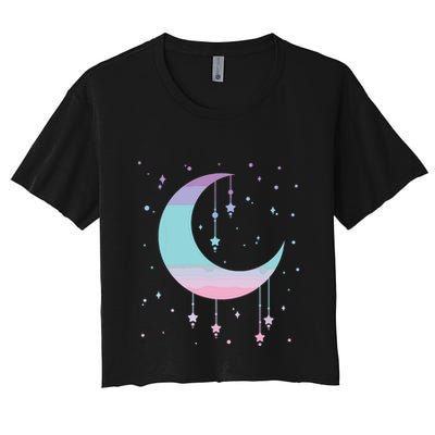 Pastel Moon Kawaii Pastel Goth Crop Top