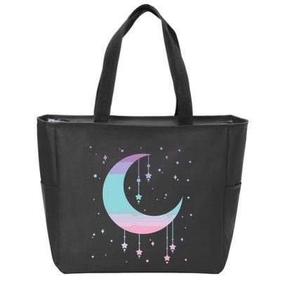 Pastel Moon Kawaii Pastel Goth Zip Tote Bag