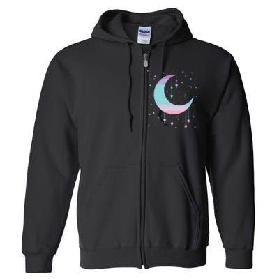 Pastel Moon Kawaii Pastel Goth Full Zip Hoodie