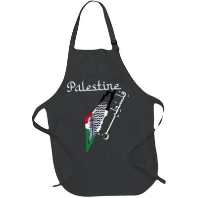 Palestine Map Keffiyeh Scarf Palestinian Flag in Arabic Apron