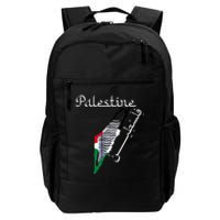 Palestine Map Keffiyeh Scarf Palestinian Flag in Arabic Daily Commute Backpack