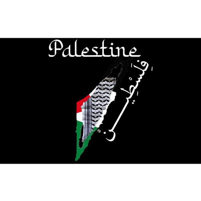 Palestine Map Keffiyeh Scarf Palestinian Flag in Arabic Bumper Sticker