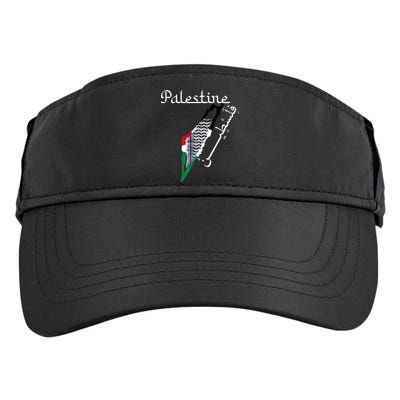 Palestine Map Keffiyeh Scarf Palestinian Flag in Arabic Adult Drive Performance Visor