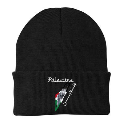 Palestine Map Keffiyeh Scarf Palestinian Flag in Arabic Beanie