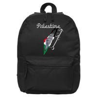 Palestine Map Keffiyeh Scarf Palestinian Flag in Arabic 16 in Basic Backpack