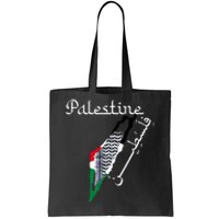 Palestine Map Keffiyeh Scarf Palestinian Flag in Arabic Tote Bag