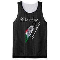 Palestine Map Keffiyeh Scarf Palestinian Flag in Arabic Mesh Reversible Basketball Jersey Tank