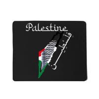 Palestine Map Keffiyeh Scarf Palestinian Flag in Arabic Mousepad