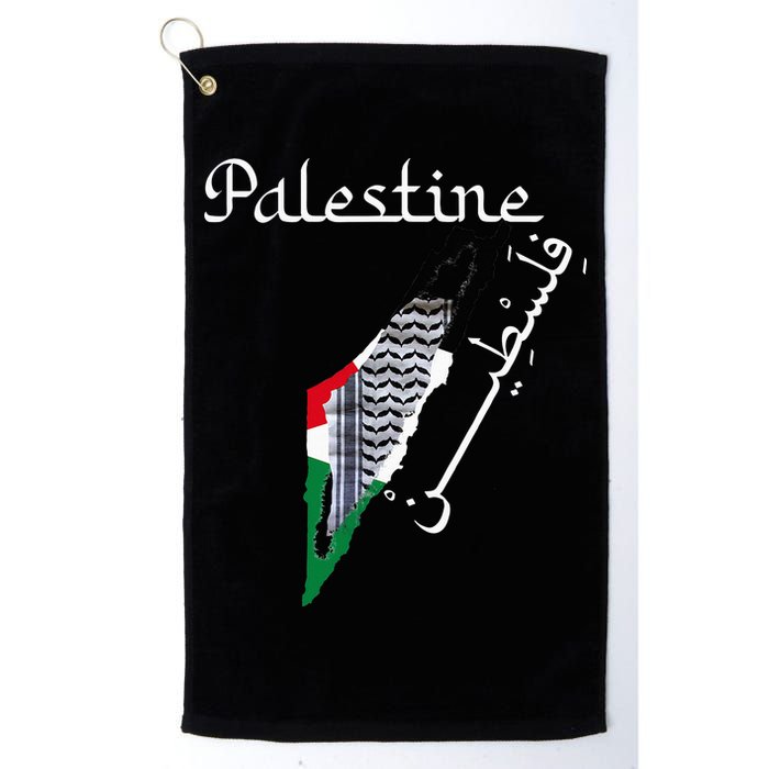 Palestine Map Keffiyeh Scarf Palestinian Flag in Arabic Golf Towel