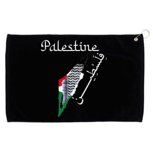 Palestine Map Keffiyeh Scarf Palestinian Flag in Arabic Grommeted Golf Towel