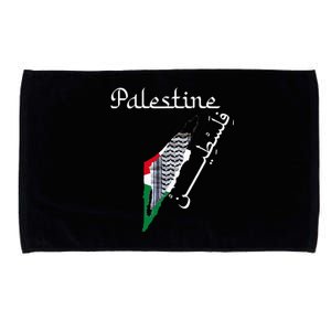 Palestine Map Keffiyeh Scarf Palestinian Flag in Arabic Microfiber Hand Towel