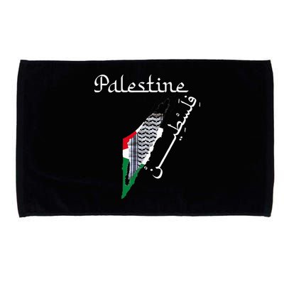 Palestine Map Keffiyeh Scarf Palestinian Flag in Arabic Microfiber Hand Towel