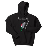 Palestine Map Keffiyeh Scarf Palestinian Flag in Arabic Kids Hoodie