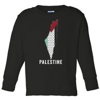 Palestine Map Kofeyah Palestine Toddler Long Sleeve Shirt