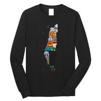 Palestine Map Kofeyah Palestine Long Sleeve Shirt