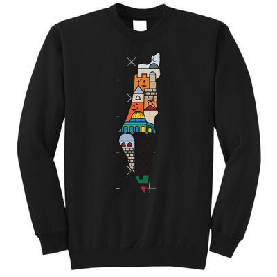 Palestine Map Kofeyah Palestine Sweatshirt