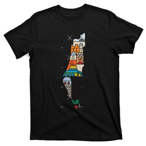 Palestine Map Kofeyah Palestine T-Shirt