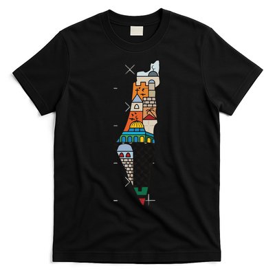 Palestine Map Kofeyah Palestine T-Shirt