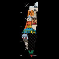 Palestine Map Kofeyah Palestine Button