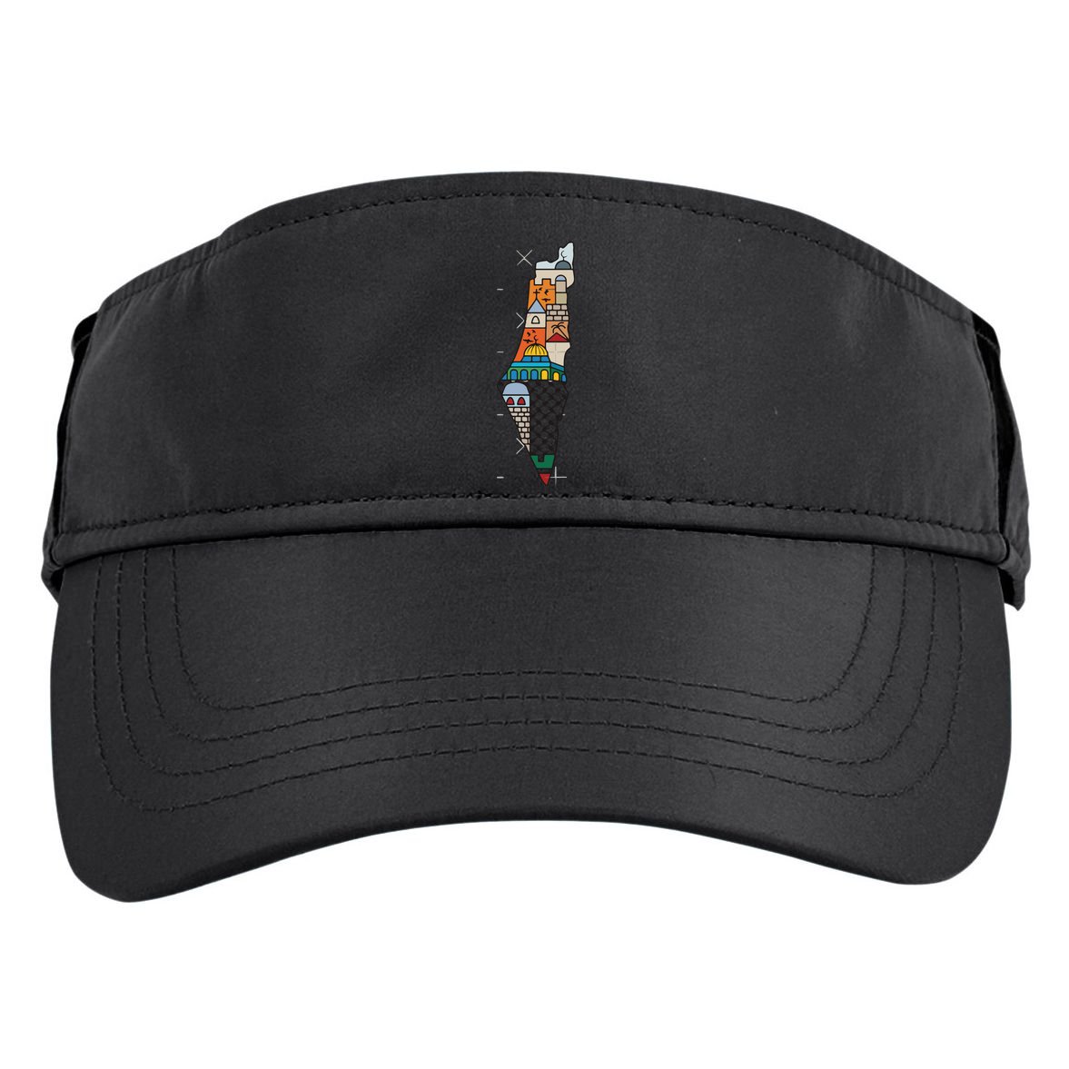 Palestine Map Kofeyah Palestine Adult Drive Performance Visor