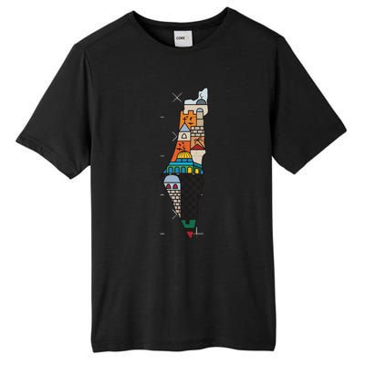 Palestine Map Kofeyah Palestine Tall Fusion ChromaSoft Performance T-Shirt