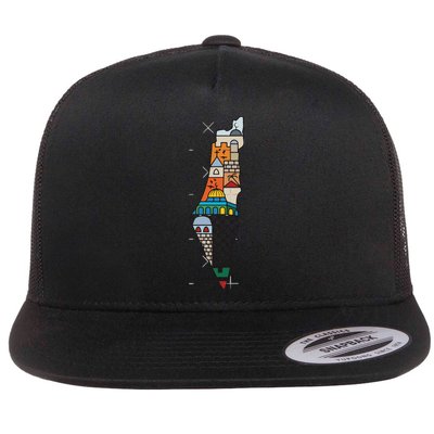 Palestine Map Kofeyah Palestine Flatbill Hat