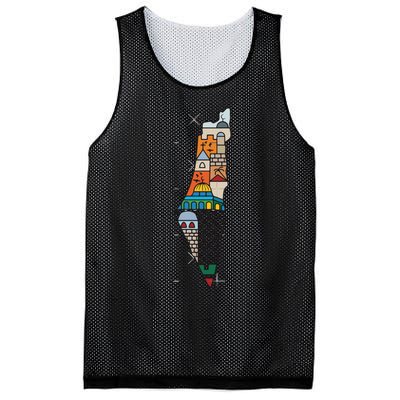 Palestine Map Kofeyah Palestine Mesh Reversible Basketball Jersey Tank