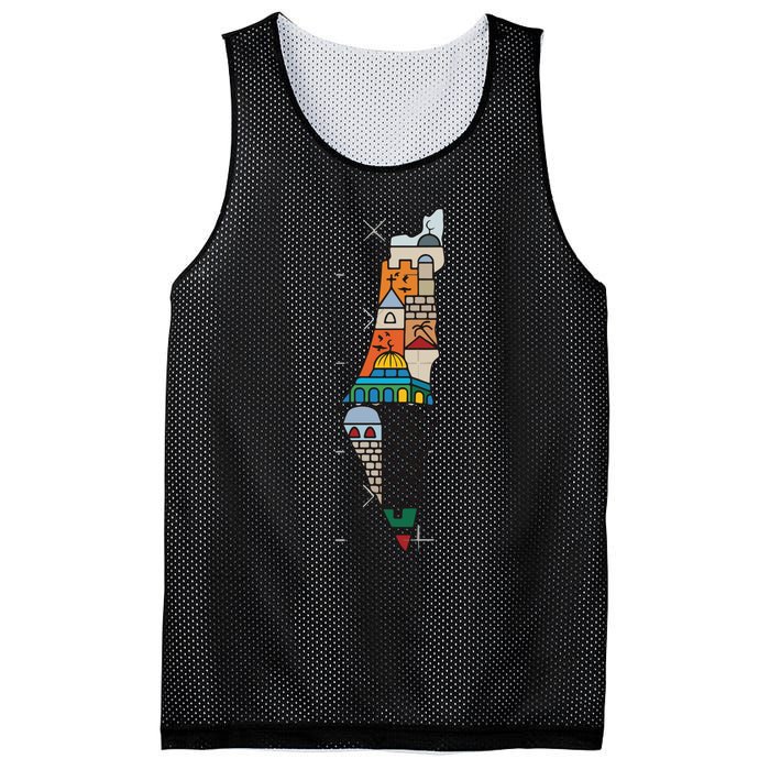 Palestine Map Kofeyah Palestine Mesh Reversible Basketball Jersey Tank