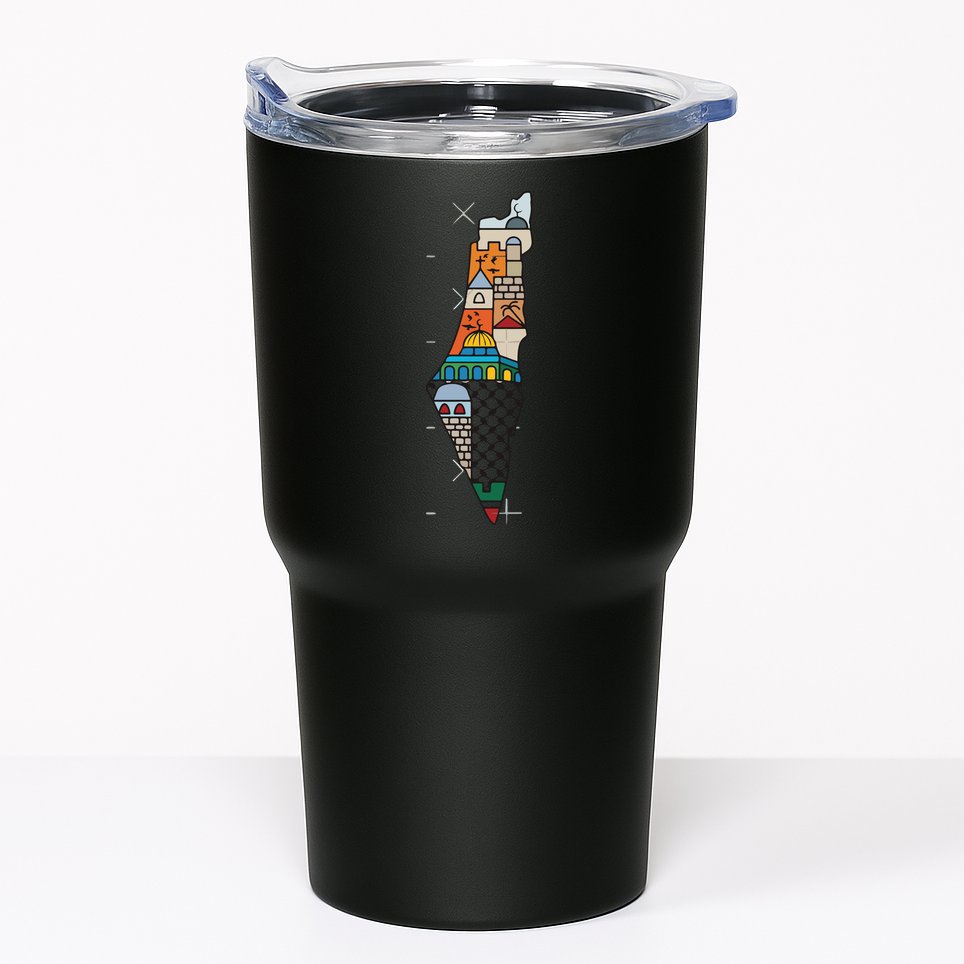 Palestine Map Kofeyah Palestine Tumbler
