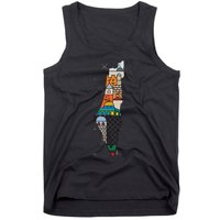 Palestine Map Kofeyah Palestine Tank Top