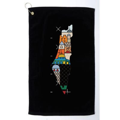 Palestine Map Kofeyah Palestine Golf Towel