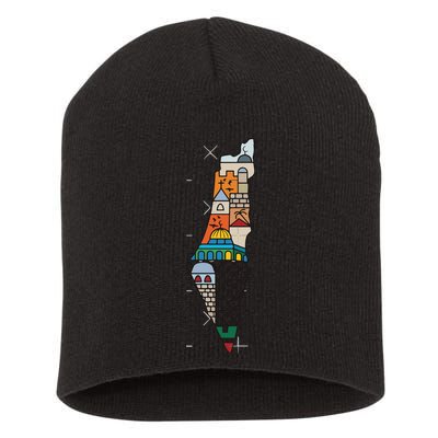 Palestine Map Kofeyah Palestine Short Acrylic Beanie
