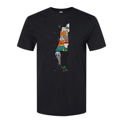 Palestine Map Kofeyah Palestine Softstyle CVC T-Shirt