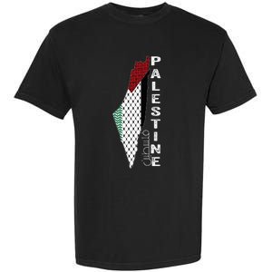 Palestinian Map Keffiyeh Thobe Patterns Palestine In Arabic Garment-Dyed Heavyweight T-Shirt