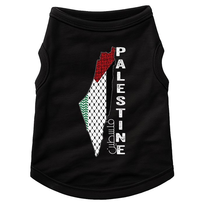 Palestinian Map Keffiyeh Thobe Patterns Palestine In Arabic Doggie Tank