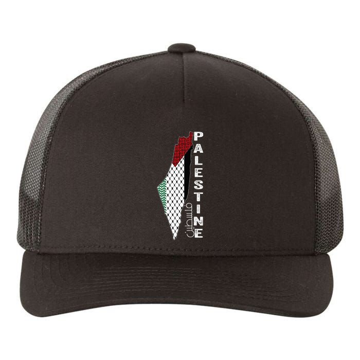 Palestinian Map Keffiyeh Thobe Patterns Palestine In Arabic Yupoong Adult 5-Panel Trucker Hat