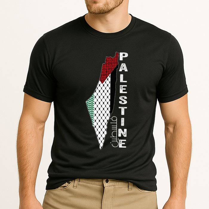 Palestinian Map Keffiyeh Thobe Patterns Palestine In Arabic Performance Shirt