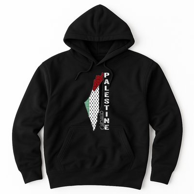 Palestinian Map Keffiyeh Thobe Patterns Palestine In Arabic Hoodie