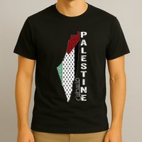 Palestinian Map Keffiyeh Thobe Patterns Palestine In Arabic T-Shirt