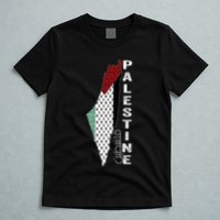 Palestinian Map Keffiyeh Thobe Patterns Palestine In Arabic T-Shirt