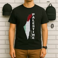 Palestinian Map Keffiyeh Thobe Patterns Palestine In Arabic T-Shirt
