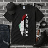 Palestinian Map Keffiyeh Thobe Patterns Palestine In Arabic Tall T-Shirt