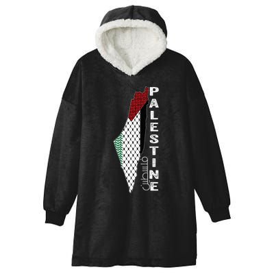 Palestinian Map Keffiyeh Thobe Patterns Palestine In Arabic Hooded Wearable Blanket