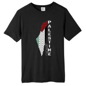 Palestinian Map Keffiyeh Thobe Patterns Palestine In Arabic Tall Fusion ChromaSoft Performance T-Shirt