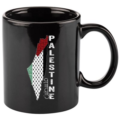 Palestinian Map Keffiyeh Thobe Patterns Palestine In Arabic 11oz C Handle Ceramic Mug