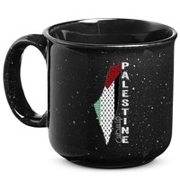 Palestinian Map Keffiyeh Thobe Patterns Palestine In Arabic 15oz Campfire Ceramic Mug
